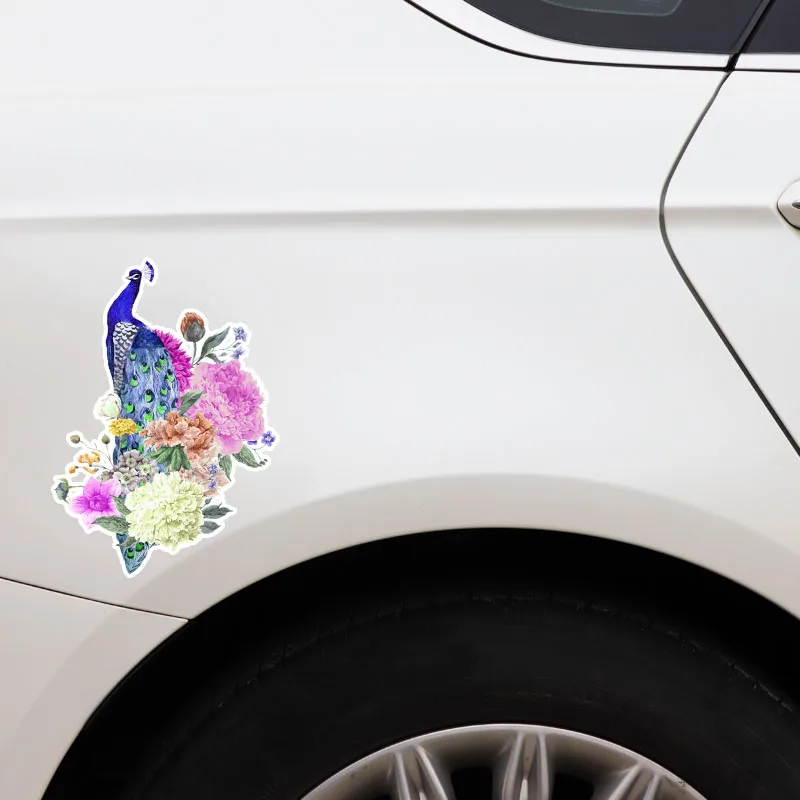 Aliauto Car Stickers Unique Stylish Peacock Bird Auto Decoration Vinyl Decal for Skoda Hyundai Peugeot Harman Kardon 11cm*16cm | Автомобили