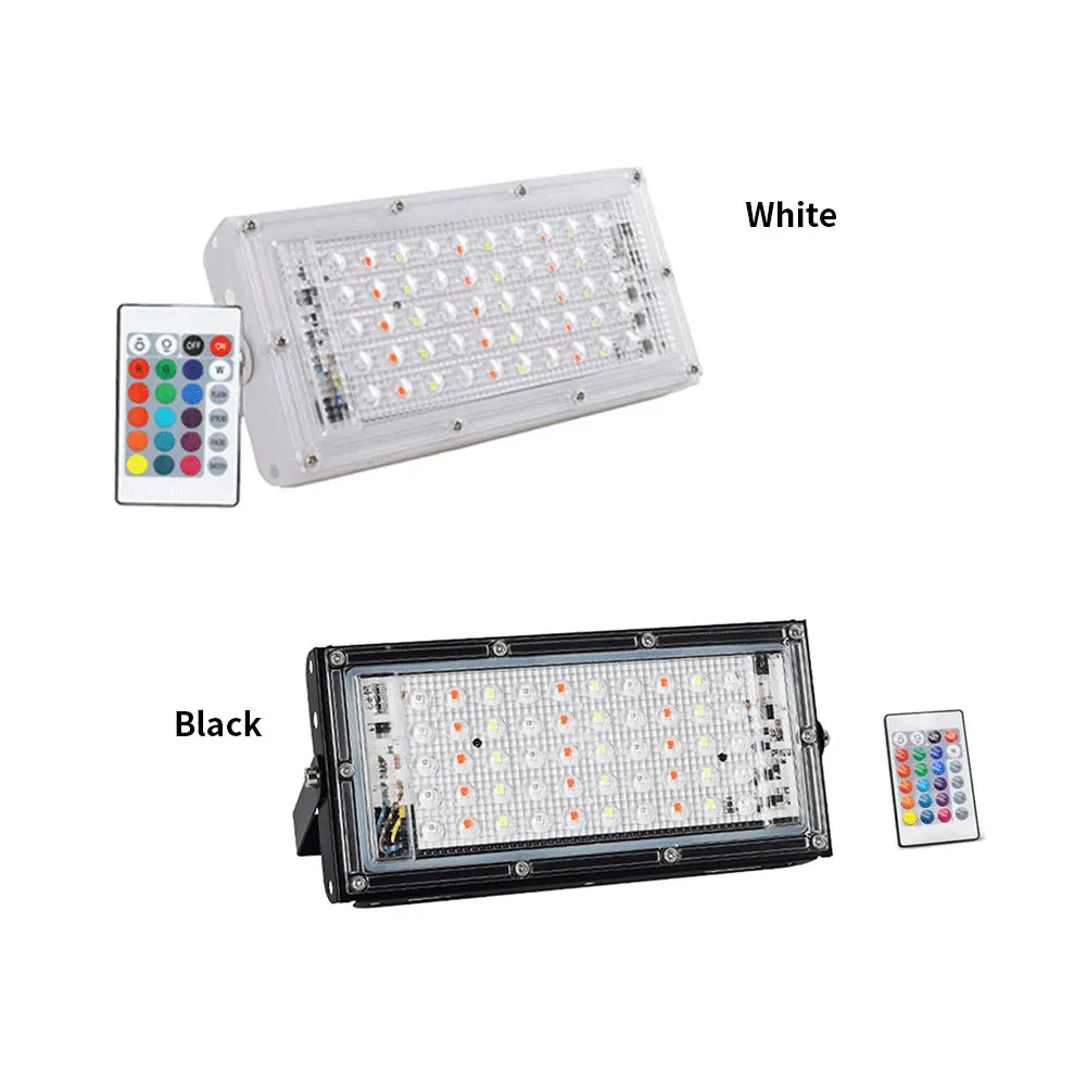 

LED Floodlight 50W 220V RGB Outdoor Spotlight Super Bright Security Light Outdoor Light With Remote Courtyard Garage Park Square