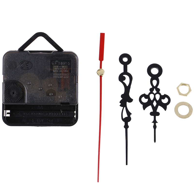 Hot! DIY Silent Wall Clock 1Set Quartz Needle Movement Black and Red Hands Replacement Part Repair Kit Tool Set Mechanism | Дом и сад