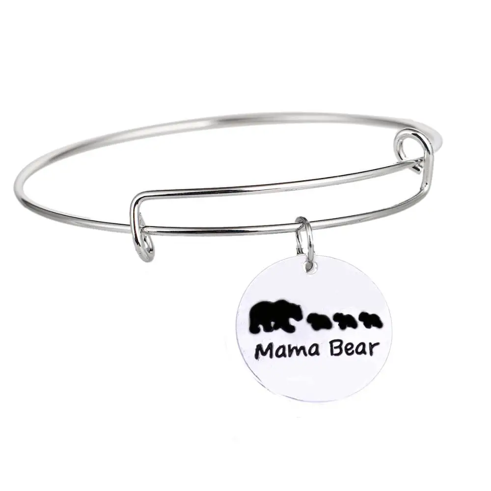 Круглые браслеты с подвесками для мамы и медведя 12 шт. регулируемые семьи женщин