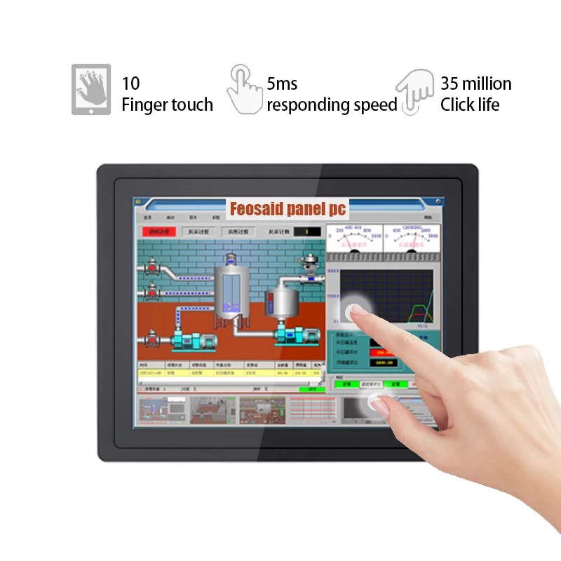 

21.5 inch industrial touch panel pc win7 / win10 / XP capacitive screen i3i5i7 com WiFi 4G network embedded computer IP65 grade