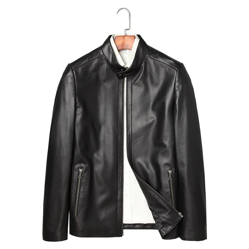 

Байкерская одежда из натуральной кожи, мужское кожаное пальто, зимняя кожаная куртка для мужчин, Мотоциклетные Куртки