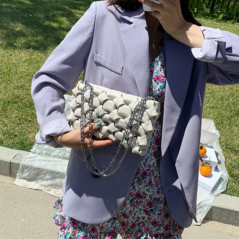 

Luxury Handbags Brand Design Women Crossbody Bags Lady Weave Texture Shoulder Bag Large Capacity Chain Messenger Bag Totes Purse