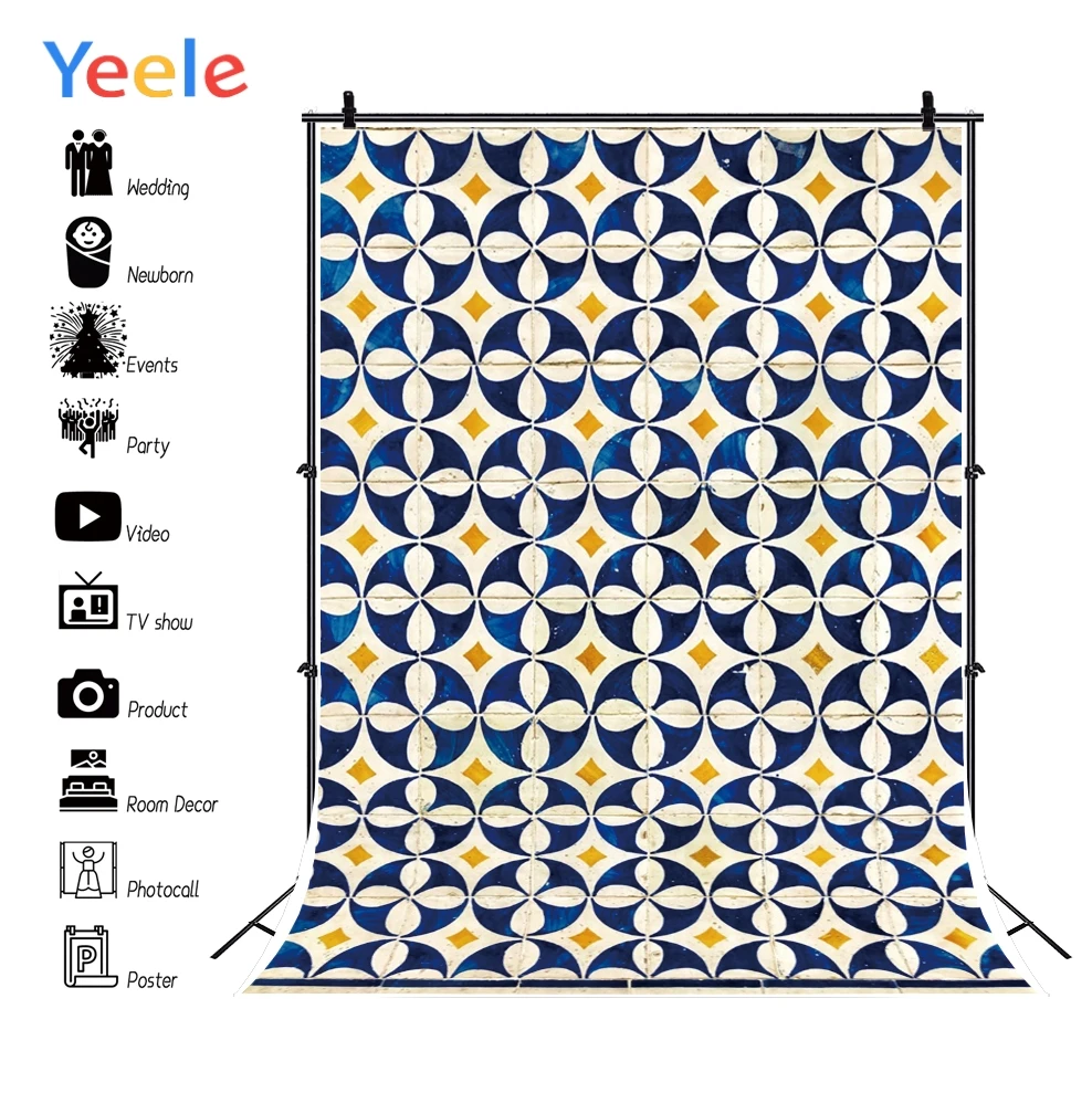 Yeele Calico Satin Circle Pattern Texture Cloth Photographic Backgrounds Party Portrait Photography Backdrops For Photo Studio |