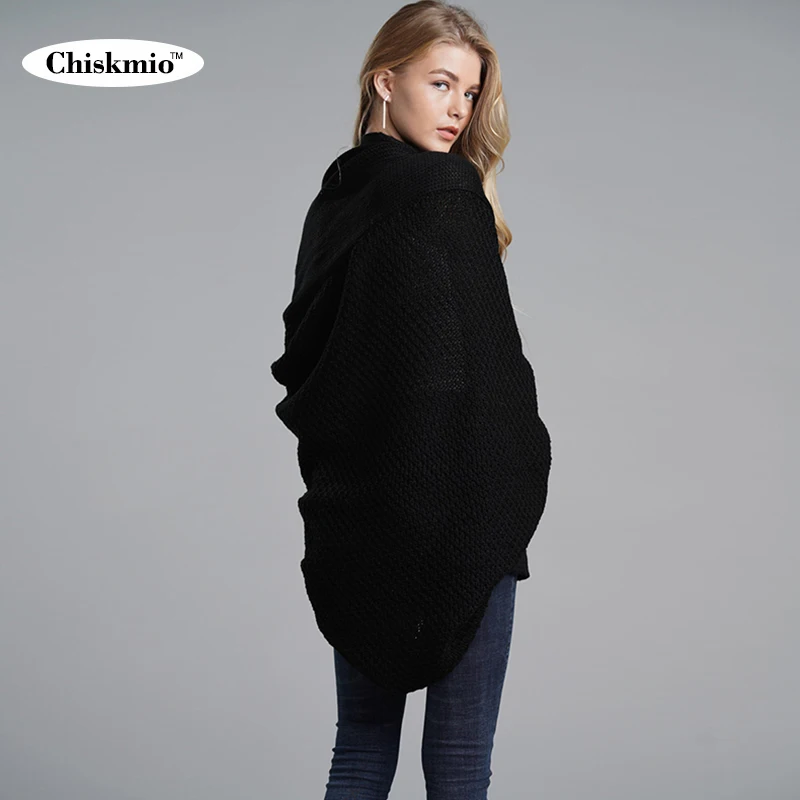 

Chiskmio Cardigan Sweater Women Knitted Outwear Batwing Sleeves Oversize Long Sweater Ladies Cardigans Knitwear Woman Jumper