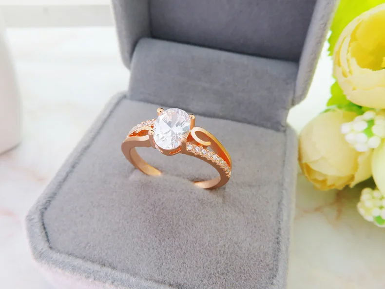 Обручальные кольца с голубым овальным фианитом для женщин ювелирные изделия