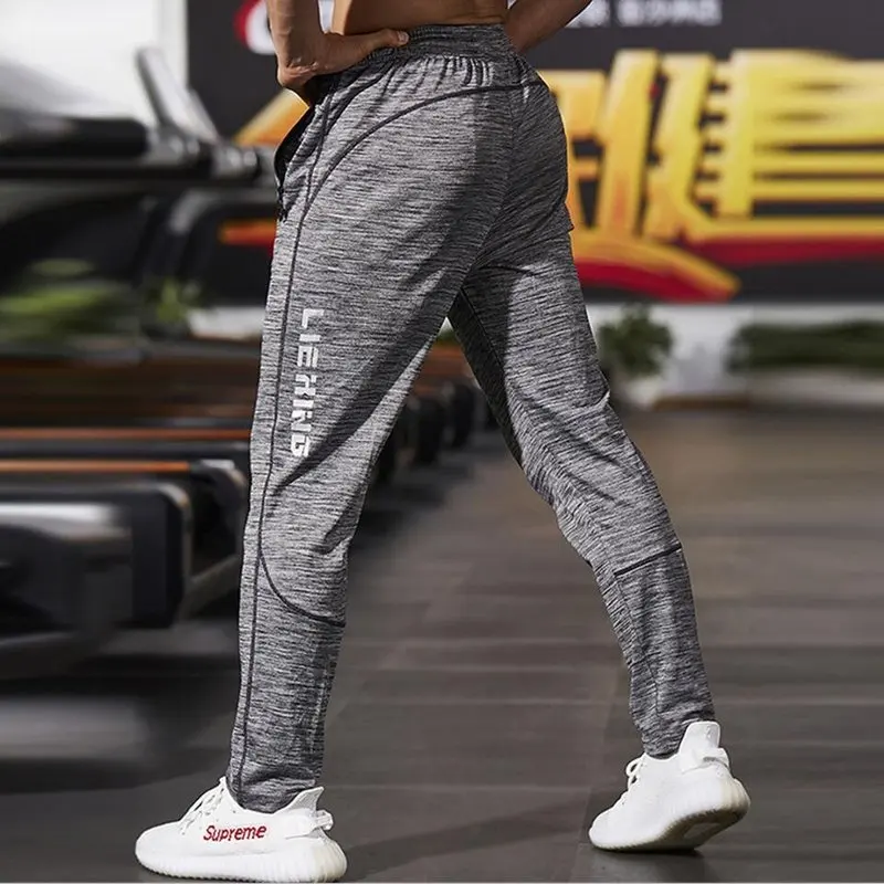 

New Fitness Men Joggers Sweatpants Thin Gray Sportswear Jogger Pants Men Casual Trousers Men Gyms Bodybuilding Track Pants