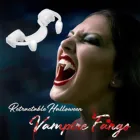 Выдвижные клыки вампиров на Хэллоуин, ужасные вампиры зубы-клыки, страшные реквизиты для взрослых в виде страшной сцены
