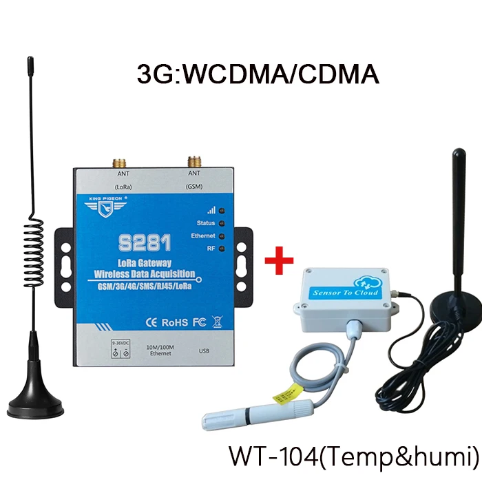 3G with WT104 LoRa шлюз промышленный дальний Modbus RTU 2G 3g 4G LTE 433mhz IOT шлюзовый dtu - Цвет: 3G with WT104