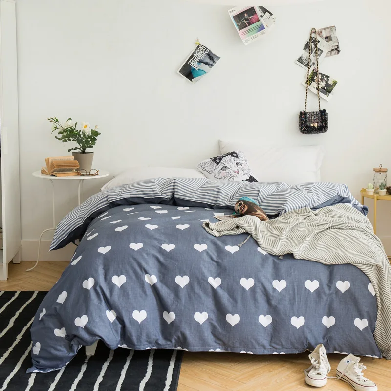 

100% cotton duvet cover 1pc 2018 Autumn style quilts cover no stuffing modern flower bed twin full queen king size bedding home