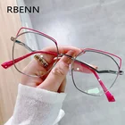 Очки компьютерные RBENN женские большого размера, дизайнерские оптические очки кошачий глаз в металлической оправе, с защитой от сисветильник, для геймеров