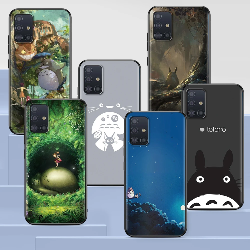 

My Neighbor Totoro Anime Case for Samsung Galaxy A51 A12 A21s A71 A52 A31 A32 A02s A72 A11 A41 A22 A42 Black Soft Phone Cover