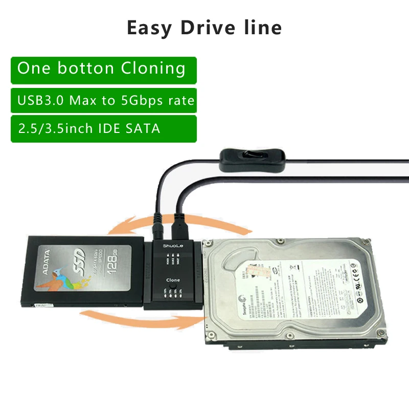 2 в 1 USB3.0 SATA IDE/SATA Easy Drive линия HDD SSD адаптер кабель 5 3 дюйма жесткого