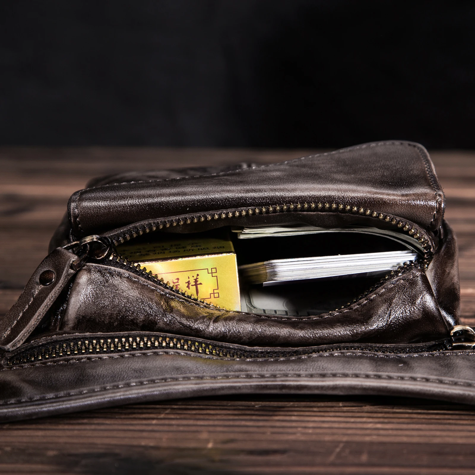 

Quality Leather Men Design Casual Coffee Classic Shoulder Sling Bag Fashion Travel Fanny Waist Belt Pack Leg Bag 211-3-DC