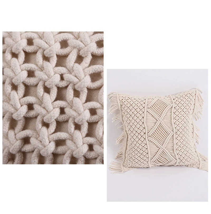 Богемный ручной работы макраме наволочка с кисточками тканая Наволочка