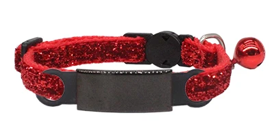 Red Black Нейлоновый ошейник кошки домашний питомец с индивидуальной надписью ошейники с именная бирка с колокольчиком Регулируемая пряжка собачий ошейник для щенка принадлежности маленький чихуахуа - Цвет: Red Black