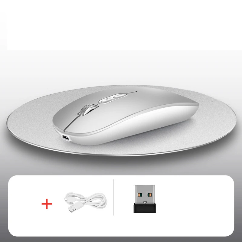 Новинка 1600 dpi USB оптическая беспроводная компьютерная мышь 2,4G приемник супер тонкая Бесшумная мышь 5 кнопок с USB для ПК ноутбука sh - Цвет: silver