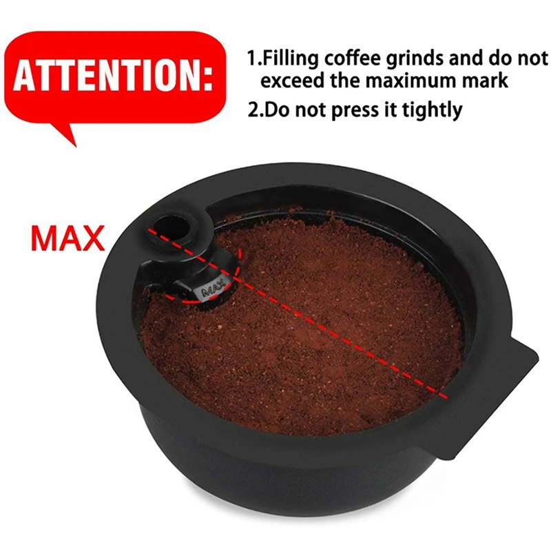 

3 Pcs Reusable PP Coffee Capsule Pod with Slicone Lid for BO-SCH Tassimo Machine,Make Your Favorite Coffee,60Ml & 180Ml