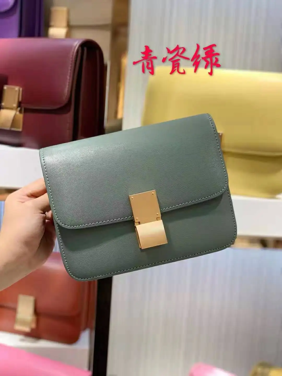 Celadon green Модная сумка-мессенджер из натуральной кожи, женские сумки через плечо, сумка через плечо, роскошные сумки, женские сумки, дизайнерские сумки Bolsa Feminina - Цвет: Celadon green