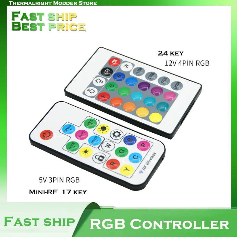 

RGB Controller RF For Computer Case LED Lighting 3Pin 5V or 4Pin 12V RGB AURA SYNC Molex 4pin Power Supply PC Decoration