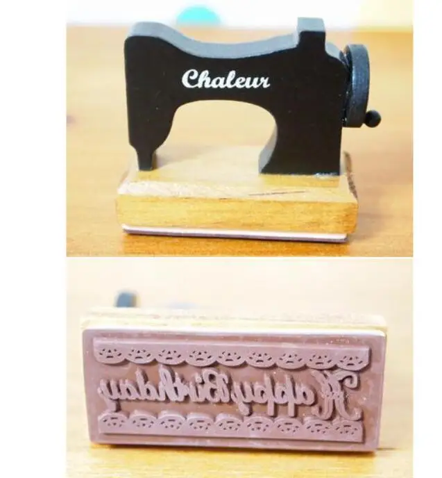 

1pcs/lot Kawaii sewing machine iron wooden rubber stamps for scrapbooking Handmade card diy stamp Photo Album Craft gift