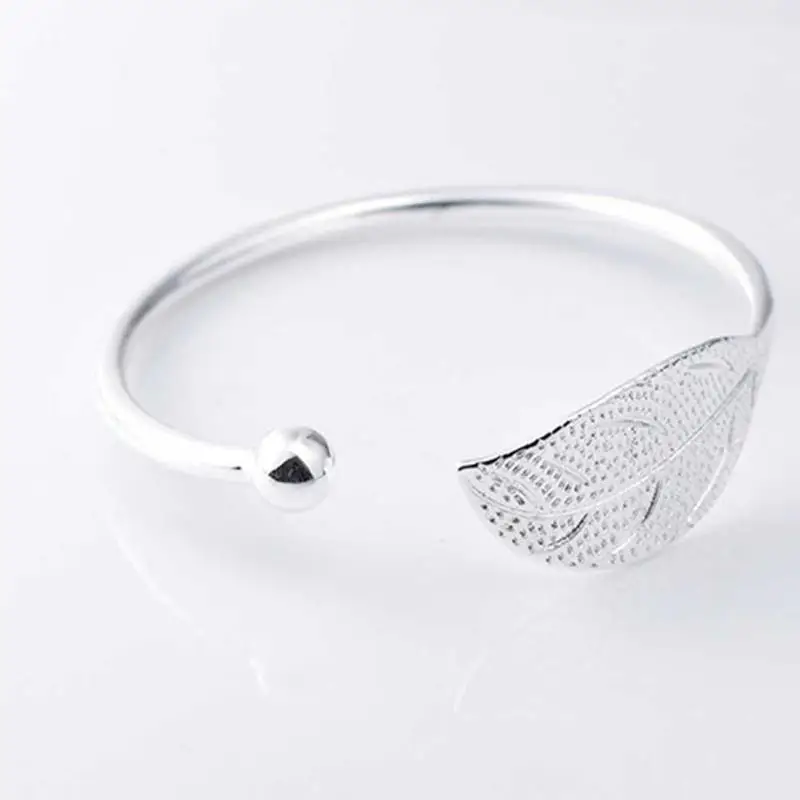 Модные браслеты с перьями и листьями для женщин свадебный браслет манжета