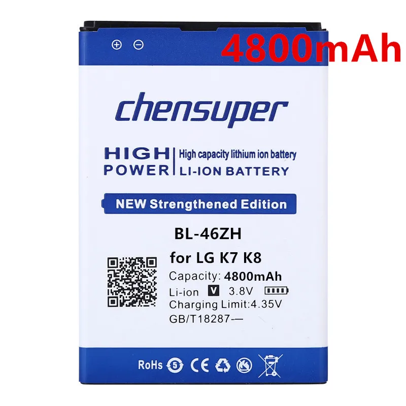 Chensuper BL 46ZH для LG AS330 K332 K350N K371 K373 K7 K8 K89 LS675 M1 M1V MS330 US375 X210 батарея высокого