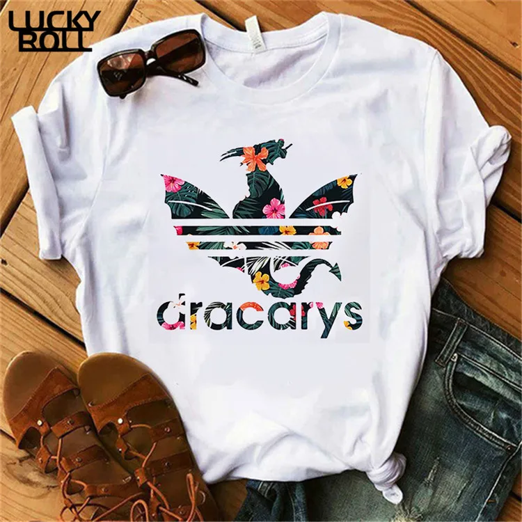 Игра престолов Dracarys футболка женская мать драконов рубашки женские s футболки король королева девушки друзья Mon подарок Тройник - Цвет: XWT0269-white