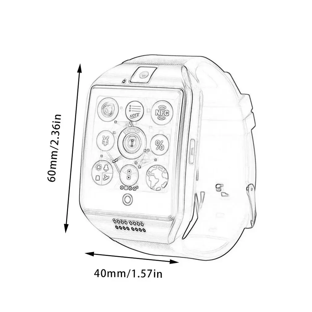 Bluetooth Смарт часы для мужчин Q18 с камерой Facebook Whatsapp Twitter Синхронизация SMS Smartwatch