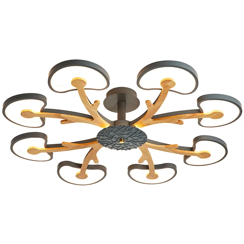 

220V Tree Shaped Gray LED Ceiling Lights For Living Room Modern White Metal Bedroom Lamp Green Ceiling Lamp Fix