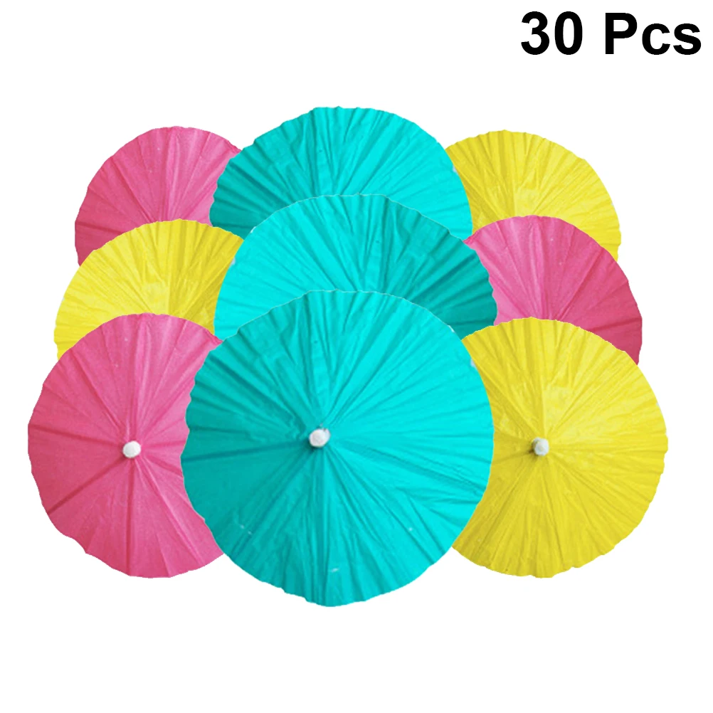 30 шт одноразовый маленький Зонт торт Топпер бумага фруктовые десерты еда