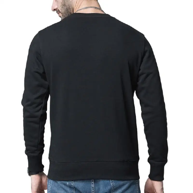 Мужская однотонная кофта с длинным рукавом Повседневная хлопковая большого