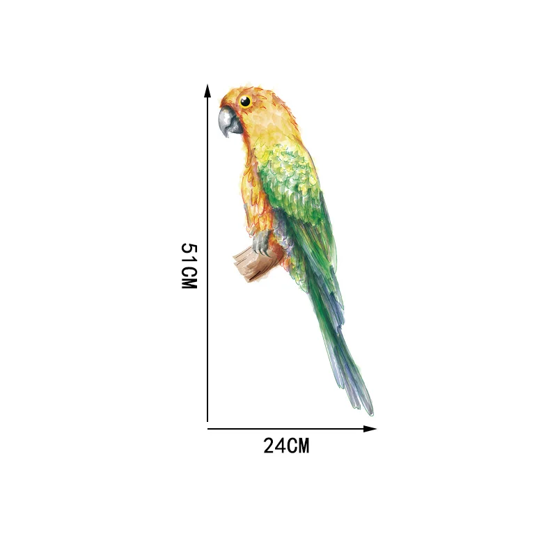 

YOJA 4541.2CM Watercolor Painting Parrot Classical Art Wall Stickers Mural Home Decoration Accessories 8WS0307