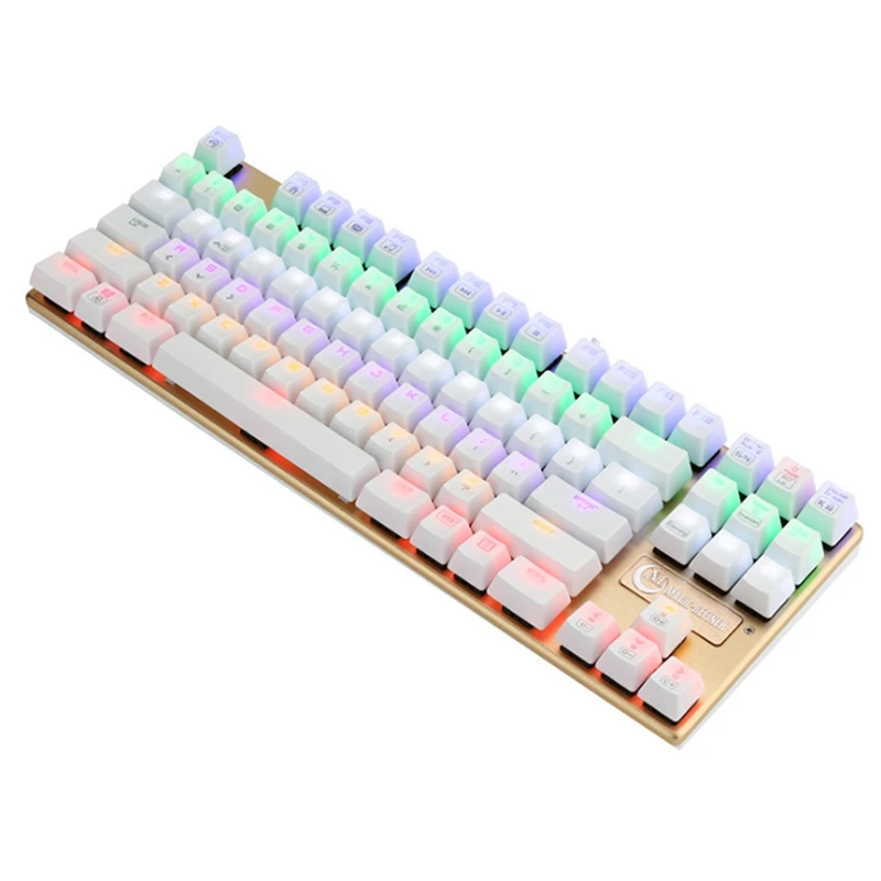 

Механическая клавиатура ic Refiner, 87 клавиш, зеленая ось, смешансветильник ка, Игровая клавиатура, Офисная проводная USB-клавиатура