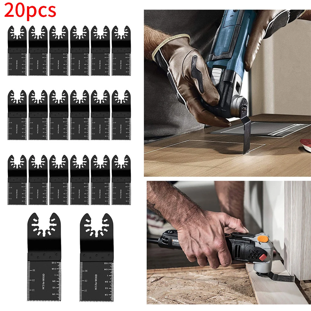 

Multi Precision Saw Blade Accessories Oscillating Saw Blades for Renovator Power Wood Cutting Tool Bit Cutting Kit 20pcs