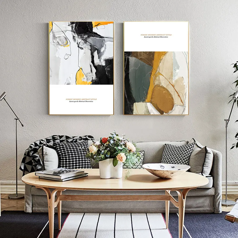 

NordicModern Abstract Style Geometry Canvas Painting Wall Art Poster Picture Luxury Art and Prints for Living Room Home Decor