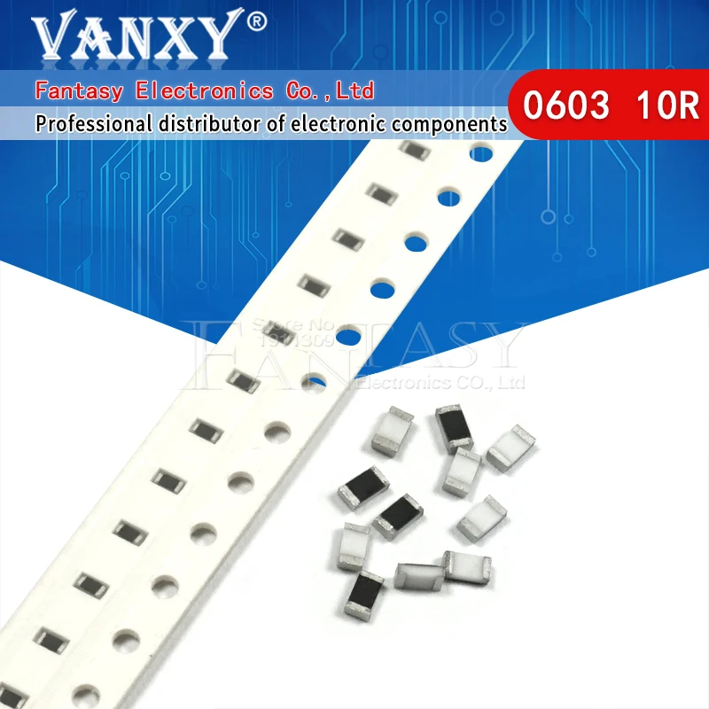 

300PCS 0603 Chip Fixed Resistor SMD Resistor 1% 10 ohm 10R