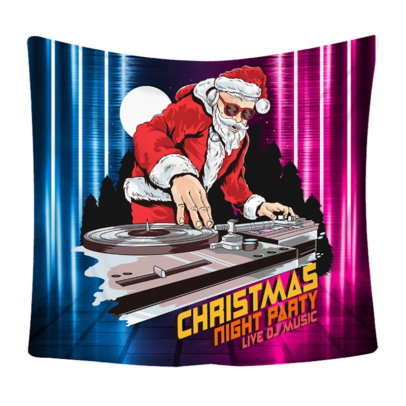 1 шт. Забавный Рождественский гобелен крутой DJ Дед Мороз настенный для