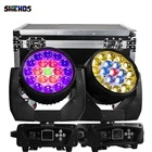 SHEHDS 2 шт. 19x15 Вт пчелиный глаз RGBW светодиодный светильник + зум луч движущаяся головка с фонариком для диджея диско KTV бара ночного клуба концерта