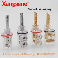 xangsane 8 pieces high performance pure copper gold plated banana lock plug hifi speaker banana connectors 8mm