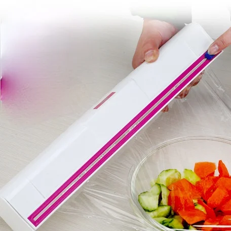 

Food Box Cling Wrap Dispenser Cutter Plastic Cling Wrap Dispenser Multifunction Film Alimentaire Kitchen Accessories EI50BX