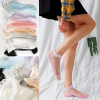 3pairs fashion women transparent ultra thin breathable elastic short ankle socks