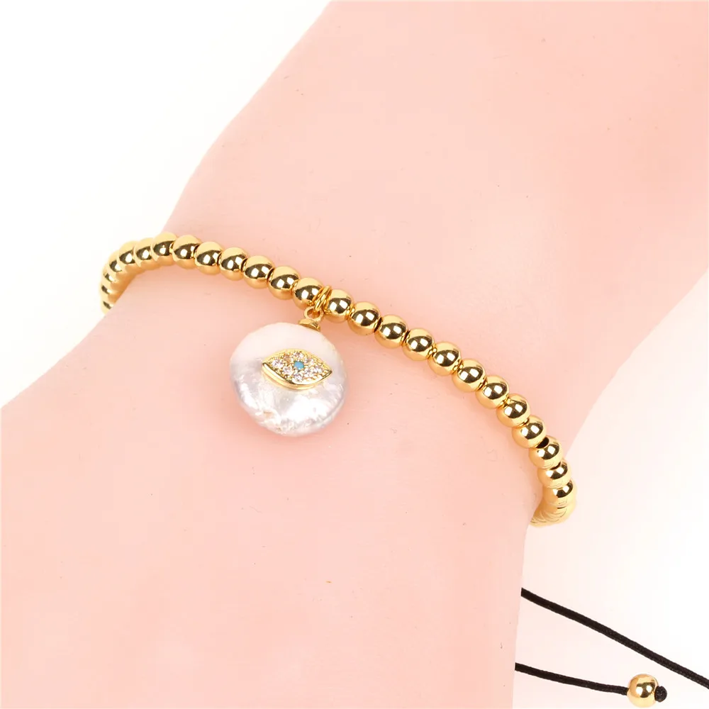 2019 новый браслет с подвеской регулируемый в стиле барокко золотым бисером из