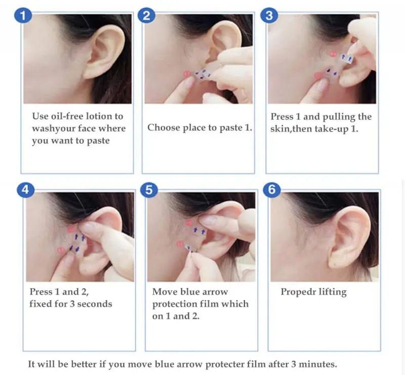 Тонкая V образная лента для лица 40 шт. незаметная дышащая натягивающая против