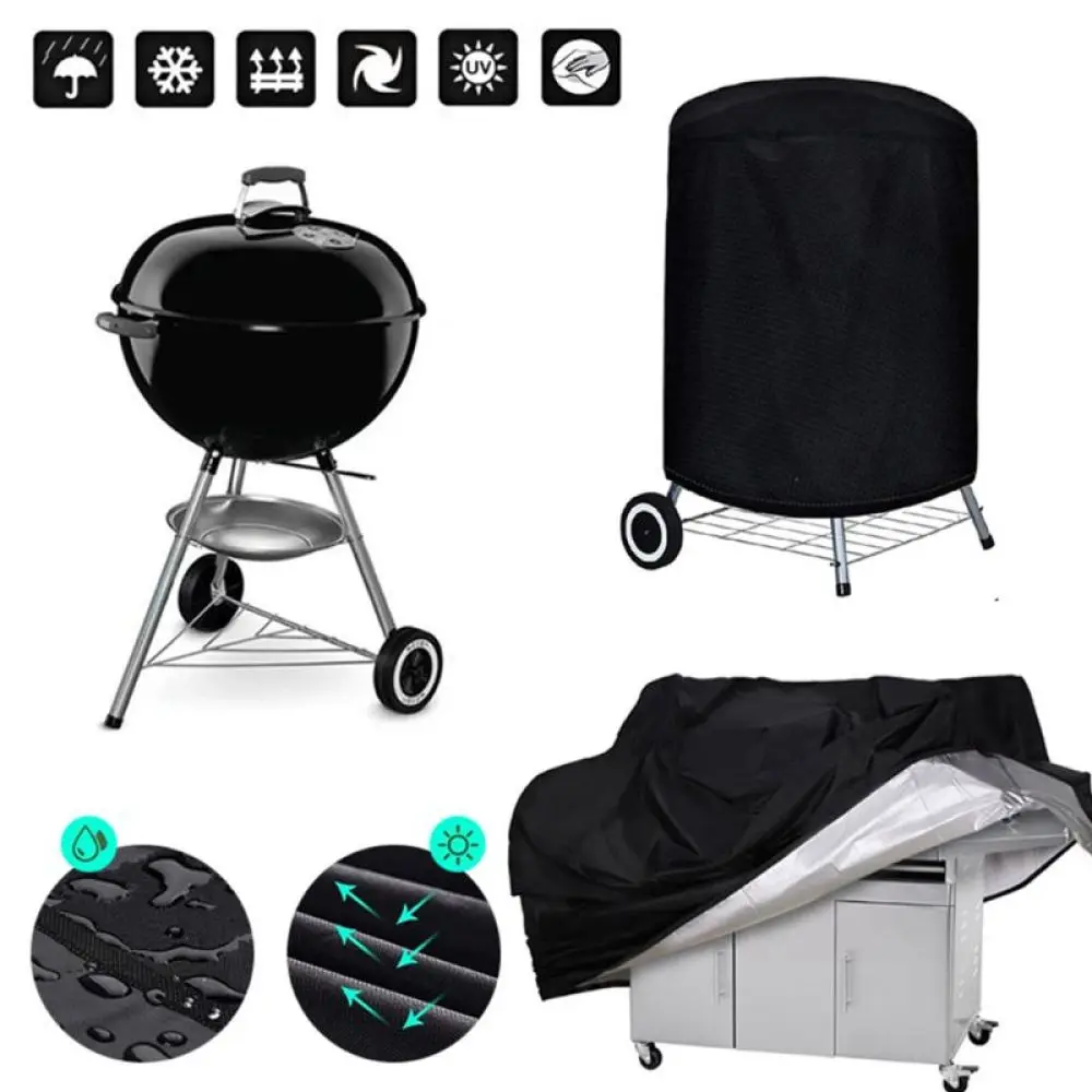 

BBQ Cover Anti-Dust Waterproof Barbecue Grill Dust Cover Broil Grill Cover Protective Barbecue Cover Round Outdoor Dust Waterp