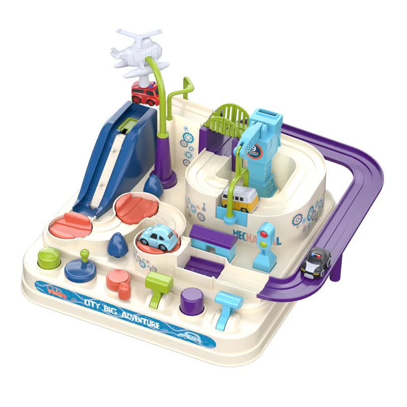 

Kids Educational Car Toys for Boys Track Adventure Brain Table Games Rail Cars Mechanical Parking Lots Children Xmas Gifts