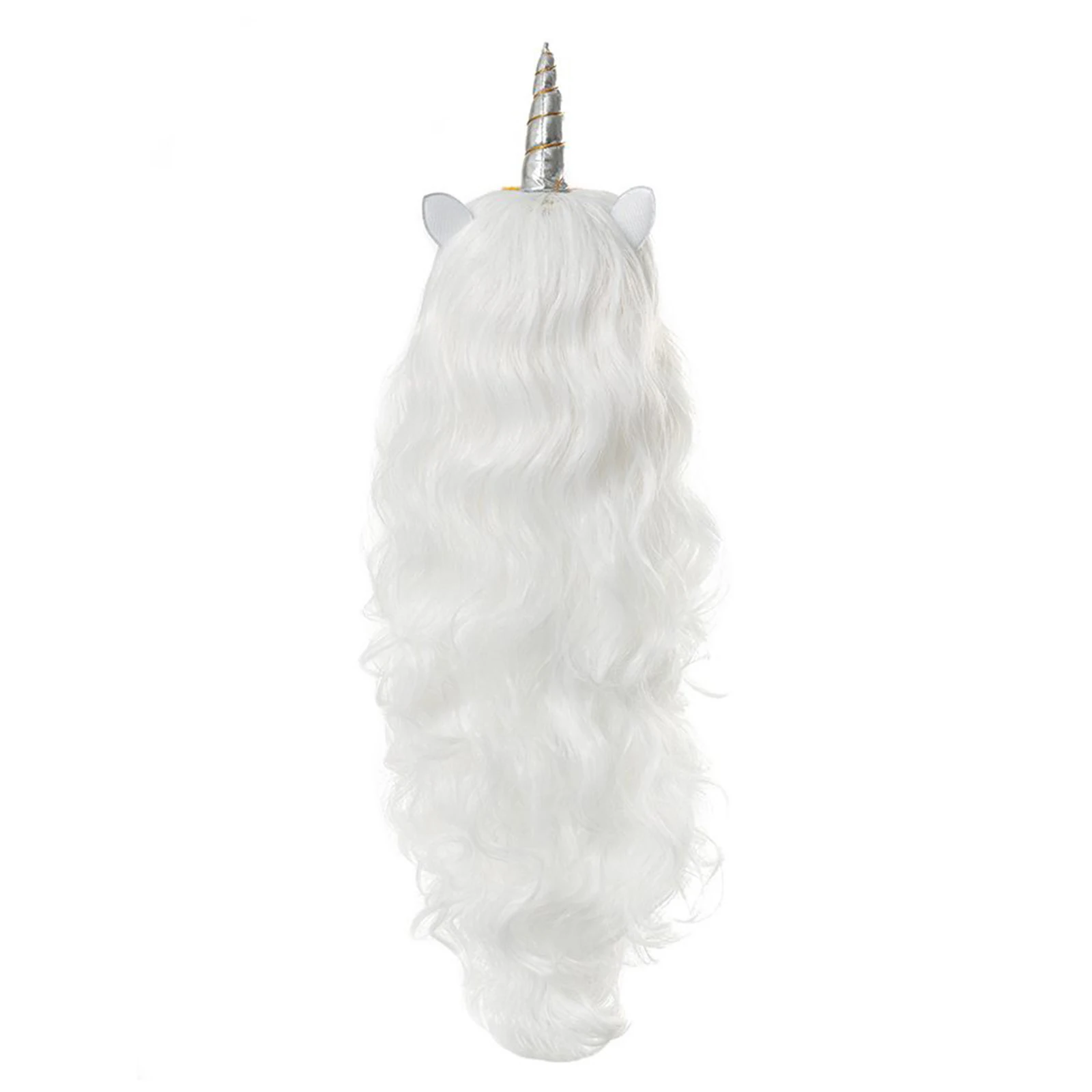 Взрослые дети Картунный рог лошади ушки Парик волос стиль длинные кудрявые парики для Хэллоуина, фантазийный нарядный мяч, косплей, аксессуары, реквизиты.