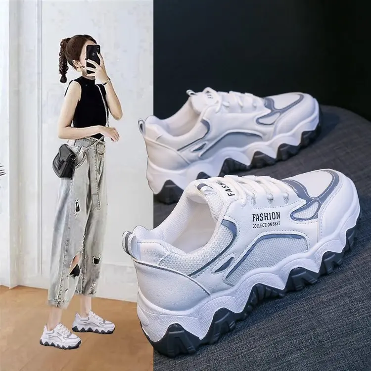 

2021spring and Autumn New Women's Dad Shoes Women's Shoes Students All-Match Platform Leisure Sports Running Shoes Flat Shoes