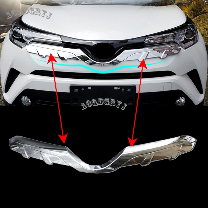 Для Toyota CHR C HR 2018 2019 углеродного волокна внешний вид и АБС Хромированная передняя