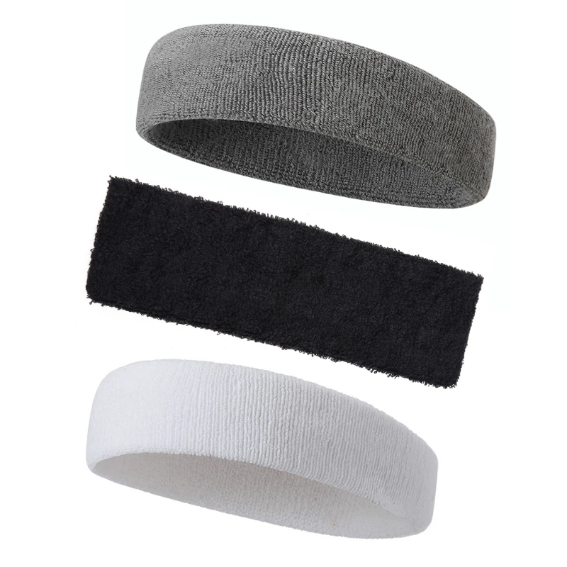 

Sweatbands Cotton Sports Headbands Terry Cloth Moisture Wicking Athletic Basketball Headband Women Men Adults